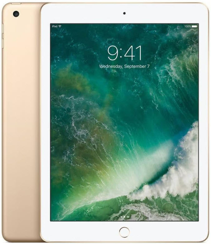 iPad 5th Generation 9.7in 128GB Gold (Unlocked Cellular + WiFi) Refurbished Used